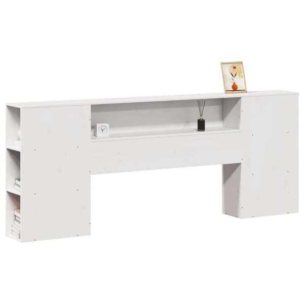 vidaXL Hodegavl med oppbevaring hvit 200 cm heltre furu