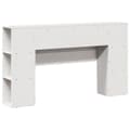 Miniatyrbilde 7 av 11: vidaXL Hodegavl med oppbevaring hvit 150 cm heltre furu