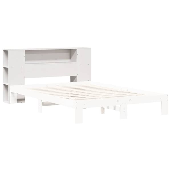 vidaXL Hodegavl med oppbevaring hvit 150 cm heltre furu