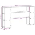 Miniatyrbilde 11 av 11: vidaXL Hodegavl med oppbevaring hvit 150 cm heltre furu