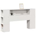 Miniatyrbilde 3 av 11: vidaXL Hodegavl med oppbevaring hvit 140 cm heltre furu