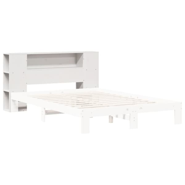 vidaXL Hodegavl med oppbevaring hvit 140 cm heltre furu