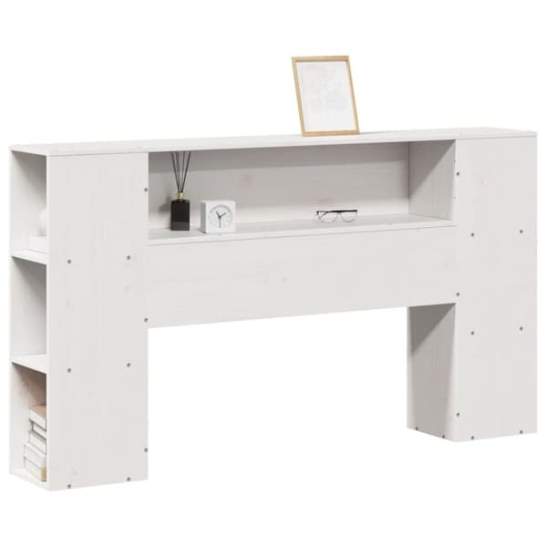 vidaXL Hodegavl med oppbevaring hvit 140 cm heltre furu