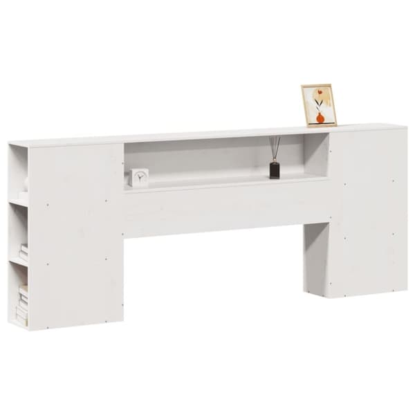 vidaXL Hodegavl med oppbevaring hvit 180 cm heltre furu