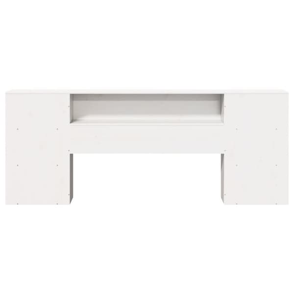 vidaXL Hodegavl med oppbevaring hvit 180 cm heltre furu