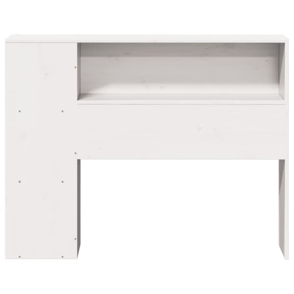 vidaXL sengegavl med opbevaring 75 cm massivt fyrretræ hvid
