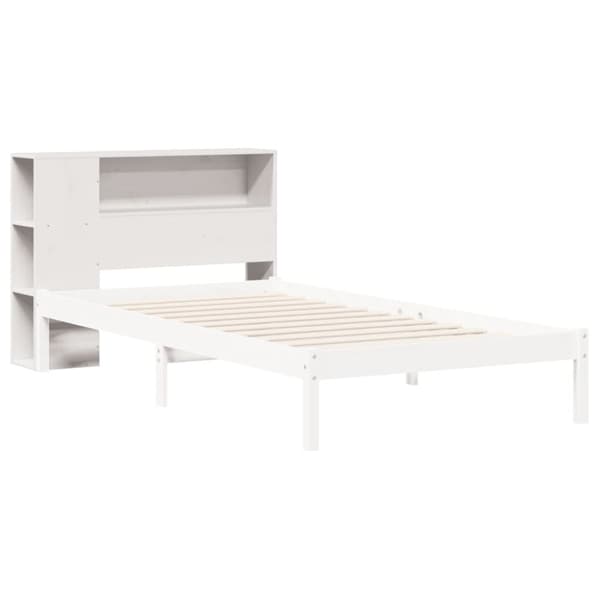 vidaXL sengegavl med opbevaring 75 cm massivt fyrretræ hvid