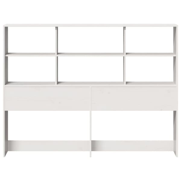 vidaXL Hodegavl med oppbevaring hvit 140 cm heltre furu