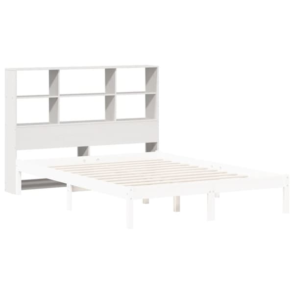 vidaXL Hodegavl med oppbevaring hvit 140 cm heltre furu