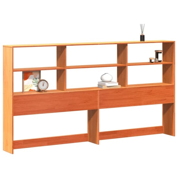 vidaXL Hodegavl med oppbevaring voksbrun 180 cm heltre furu