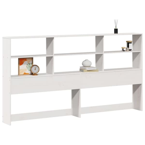 vidaXL Hodegavl med oppbevaring hvit 180 cm heltre furu
