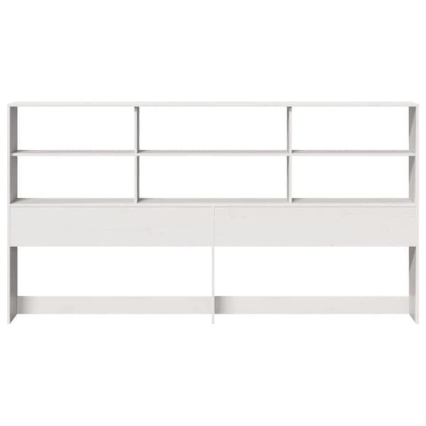 vidaXL Hodegavl med oppbevaring hvit 180 cm heltre furu