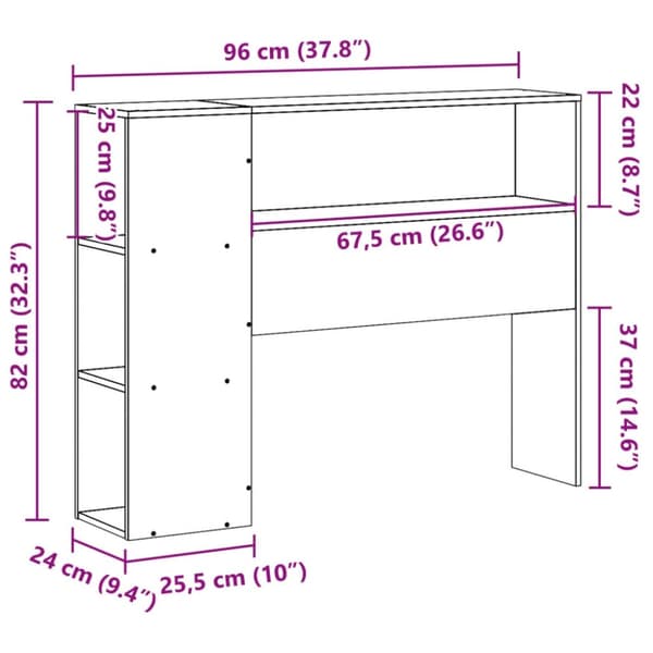 vidaXL Hodegavl med oppbevaring voksbrun 90 cm heltre furu