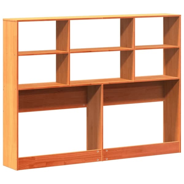 vidaXL Hodegavl med oppbevaring voksbrun 140 cm heltre furu