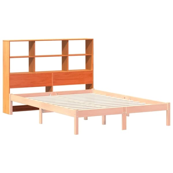 vidaXL Hodegavl med oppbevaring voksbrun 140 cm heltre furu