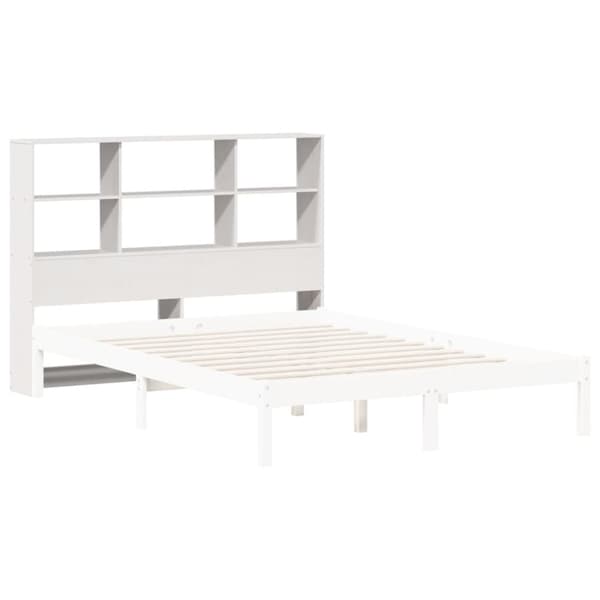 vidaXL Sängynpääty säilytystilalla valkoinen 120 cm täysi mänty