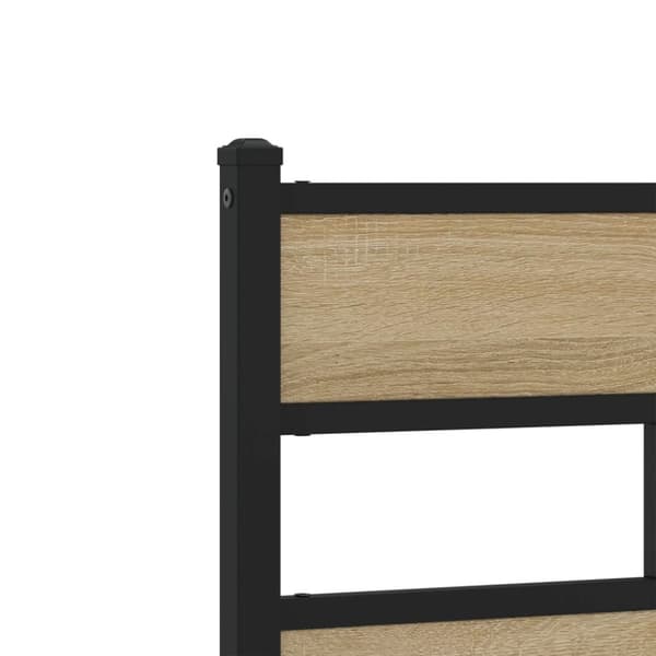 vidaXL sengegavl 80 cm jern og konstrueret træ sonoma-eg