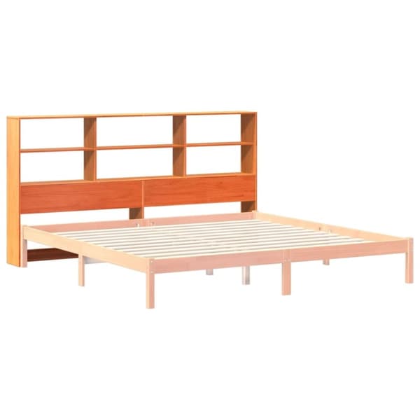vidaXL Hodegavl med oppbevaring voksbrun 200 cm heltre furu