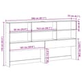 Miniatyrbilde 11 av 11: vidaXL Hodegavl med oppbevaring 200 cm heltre furu