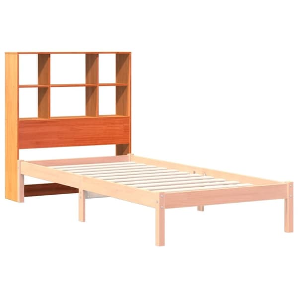 vidaXL Hodegavl med oppbevaring voksbrun 100 cm heltre furu