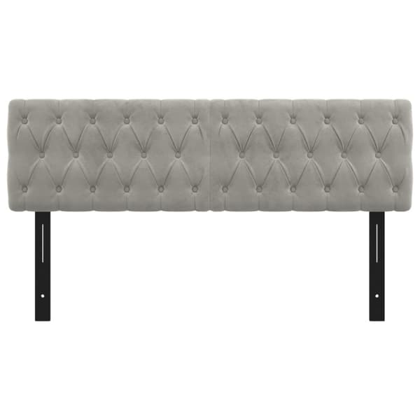 vidaXL sengegavle 2 stk. 80x7x78/88 cm fløjl lysegrå