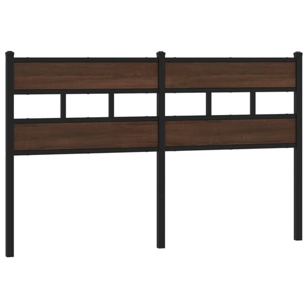 vidaXL Sängynpääty ruskea tammi 140 cm teräs ja tekninen puu