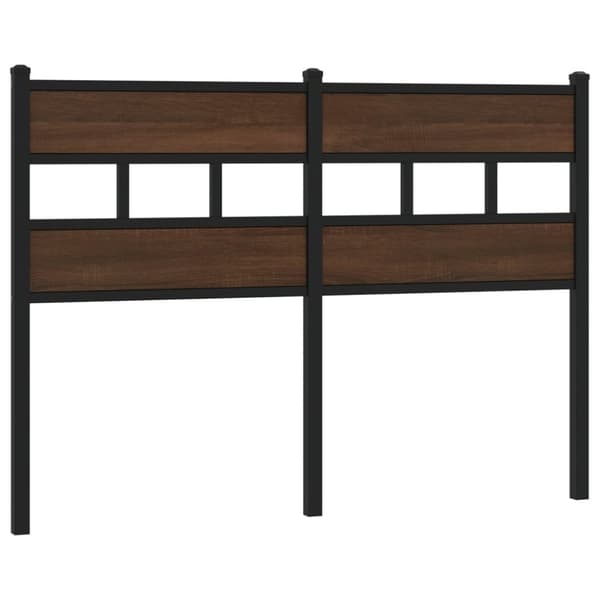 vidaXL Sängynpääty ruskea tammi 120 cm teräs ja tekninen puu