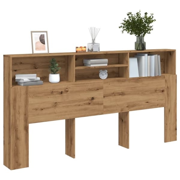 vidaXL sengegavl med opbevaring 102x29x143 cm konstrueret træ kunsttræ