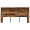 Miniatyrbilde 5 av 11: vidaXL Hodegavl med hyller gammelt tre 200x19x103,5 cm konstruert tre