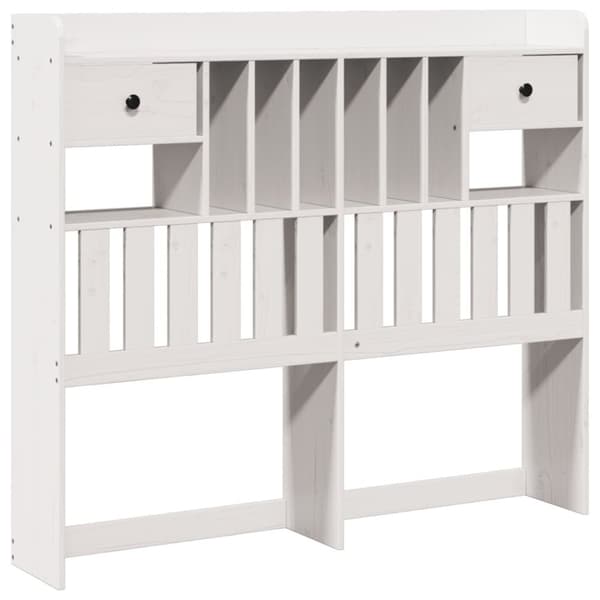 vidaXL Hodegavl med oppbevaring hvit 135 cm heltre furu