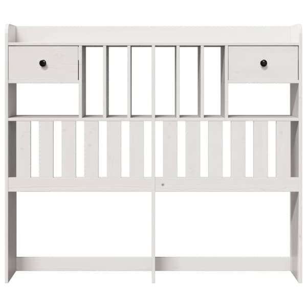 vidaXL Hodegavl med oppbevaring hvit 135 cm heltre furu