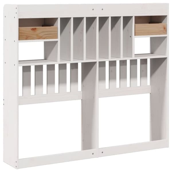 vidaXL Hodegavl med oppbevaring hvit 135 cm heltre furu