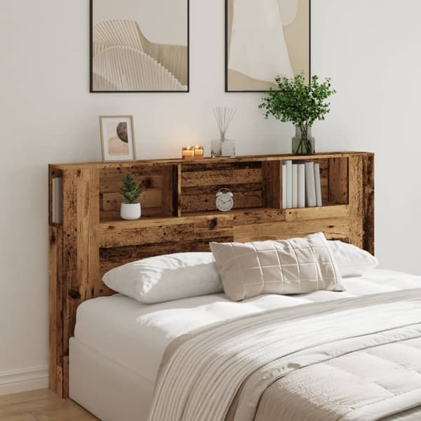 vidaXL Päätylevykaappi vanha puu 180x18,5x102,5 cm tekninen puu