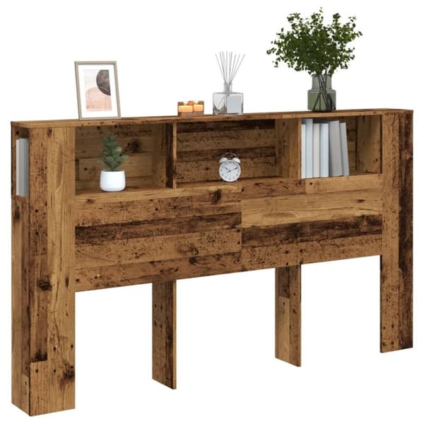 vidaXL Päätylevykaappi vanha puu 180x18,5x102,5 cm tekninen puu