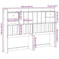 Miniatyrbilde 11 av 11: vidaXL Hodegavl med oppbevaring voksbrun 150 cm heltre furu