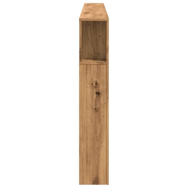 vidaXL Sängynpääty LED-valoilla artesaani tammi 220x18,5x103,5 cm puu