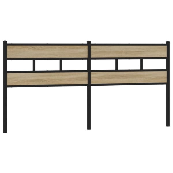 vidaXL sengegavl 193 cm jern og konstrueret træ sonoma-eg