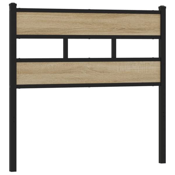vidaXL sengegavl 100 cm jern og konstrueret træ sonoma-eg
