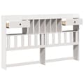 Miniatyrbilde 5 av 11: vidaXL Hodegavl med oppbevaring hvit 200 cm heltre furu