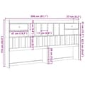 Miniatyrbilde 11 av 11: vidaXL Hodegavl med oppbevaring hvit 200 cm heltre furu