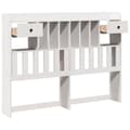 Miniatyrbilde 5 av 11: vidaXL Hodegavl med oppbevaring hvit 150 cm heltre furu