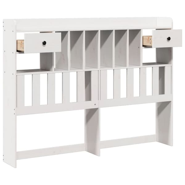 vidaXL Hodegavl med oppbevaring hvit 150 cm heltre furu