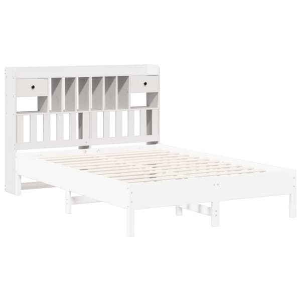vidaXL Hodegavl med oppbevaring hvit 150 cm heltre furu