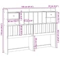 Miniatyrbilde 11 av 11: vidaXL Hodegavl med oppbevaring hvit 150 cm heltre furu