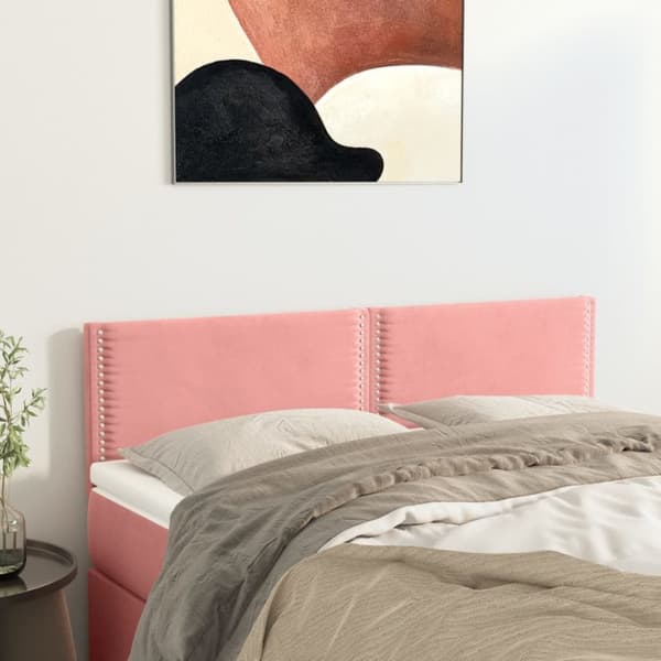Huvudgavlar 2 st rosa 72x5x78/88 cm sammet