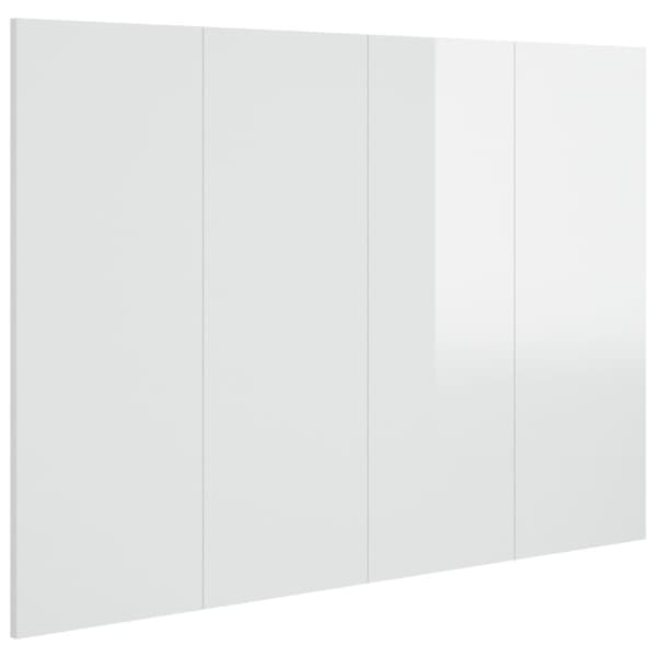Sänggavel vit högglans 120x1,5x80 cm konstruerat trä
