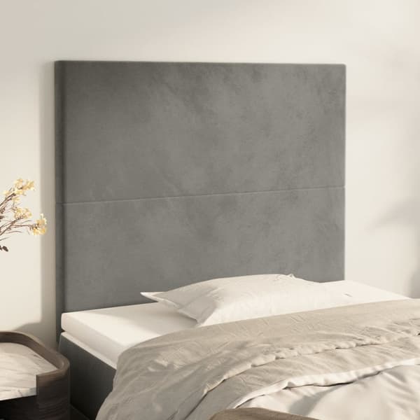 Huvudgavlar 2 st ljusgrå 90x5x78/88 cm sammet