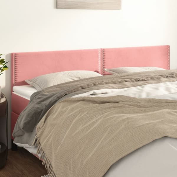 Huvudgavlar 2 st rosa 90x5x78/88 cm sammet