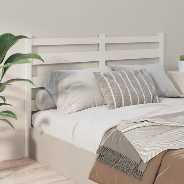 Sänggavel vit 126x4x100 cm massiv furu