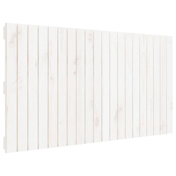 Väggmonterad huvudgavel vit 127,5x3x60 cm massiv furu